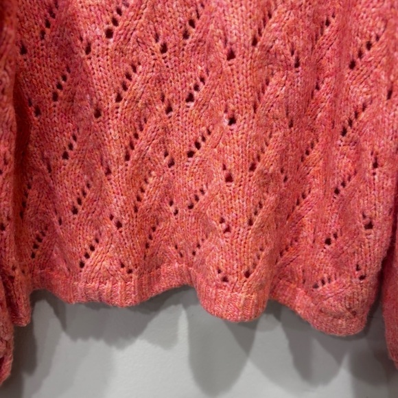 J.Crew Open Knit Pointelle Balloon Sleeve Wool Blend Sweater Women’s Size XL - Picture 4 of 13